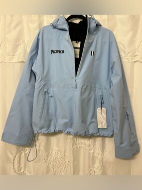 NWT White Space Performance Anorak Jacket Medium Sky Blue Pacifico Embroidered